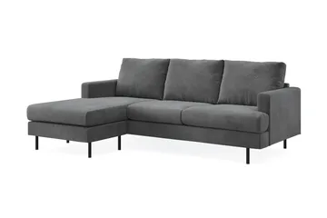 Menard Compact 3-sits Vänstervänd L-formad Divansoffa i Manchester - Grå - Möbler - Vardagsrum - Soffor - Divansoffa & schäslong