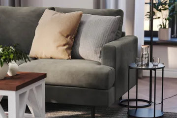 Menard Compact 3-sits Vänstervänd L-formad Divansoffa i Manchester - Grå - Möbler - Vardagsrum - Soffor - Divansoffa & schäslong