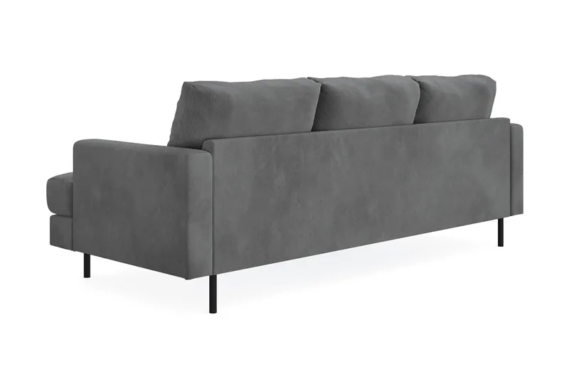 Menard Compact 3-sits Vänstervänd L-formad Divansoffa i Manchester - Grå - Möbler - Vardagsrum - Soffor - Divansoffa & schäslong