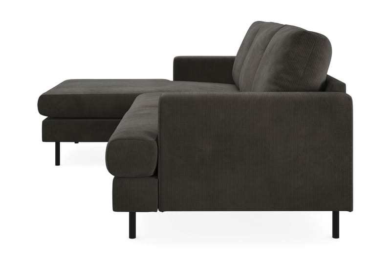 Menard Compact 3-sits Vänstervänd L-formad Divansoffa i Manchester - Mörkgrå - Möbler - Vardagsrum - Soffor - Divansoffa & schäslong
