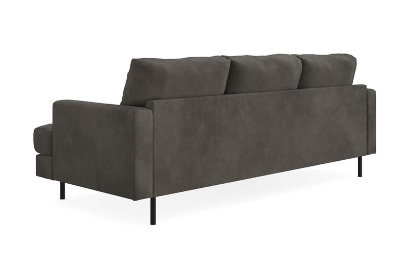 Menard Compact 3-sits Vänstervänd L-formad Divansoffa i Manchester - Mörkgrå - Möbler - Vardagsrum - Soffor - Divansoffa & schäslong