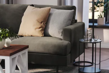 Menard Compact 3-sits Vänstervänd L-formad Divansoffa i Manchester - Mörkgrå - Möbler - Vardagsrum - Soffor - Divansoffa & schäslong