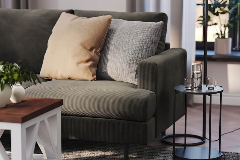 Menard Compact 3-sits Vänstervänd L-formad Divansoffa i Manchester - Mörkgrå - Möbler - Vardagsrum - Soffor - Divansoffa & schäslong