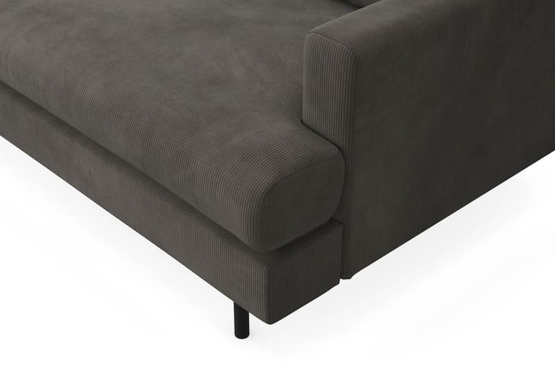 Menard Compact 3-sits Vänstervänd L-formad Divansoffa i Manchester - Mörkgrå - Möbler - Vardagsrum - Soffor - Divansoffa & schäslong