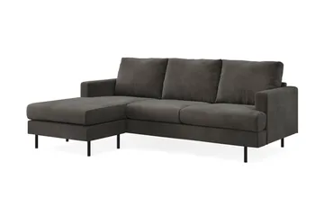 Menard Compact 3-sits Vänstervänd L-formad Divansoffa i Manchester - Mörkgrå - Möbler - Vardagsrum - Soffor - Divansoffa & schäslong
