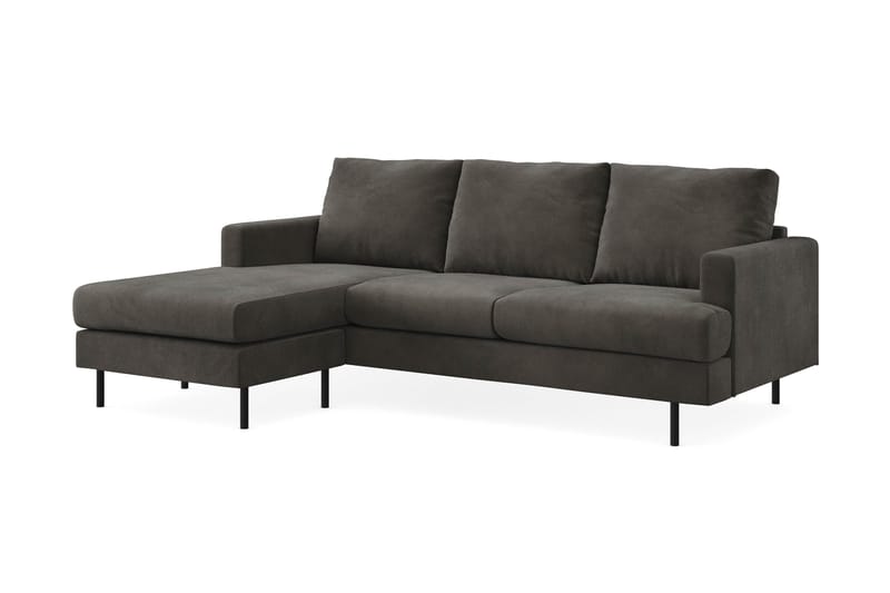 Menard Compact 3-sits Vänstervänd L-formad Divansoffa i Manchester - Mörkgrå - Möbler - Vardagsrum - Soffor - Divansoffa & schäslong