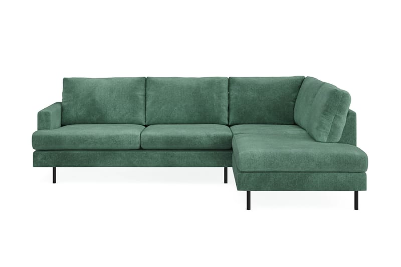 Menard Compact 4-sits Högervänd L-formad Schäslongsoffa i Sammet - Mörkgrön - Möbler - Vardagsrum - Soffor - Divansoffa & schäslong