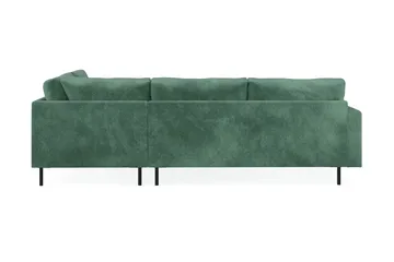 Menard Compact 4-sits Högervänd L-formad Schäslongsoffa i Sammet - Mörkgrön - Möbler - Vardagsrum - Soffor - Divansoffa & schäslong