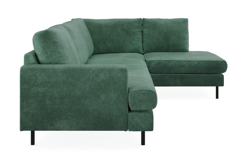 Menard Compact 4-sits Högervänd L-formad Schäslongsoffa i Sammet - Mörkgrön - Möbler - Vardagsrum - Soffor - Divansoffa & schäslong