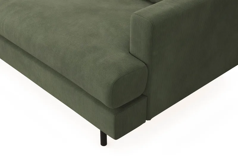 Menard Compact 4-sits Vänstervänd L-formad Schäslongsoffa i Manchester - Grön - Möbler - Vardagsrum - Soffor - Divansoffa & schäslong