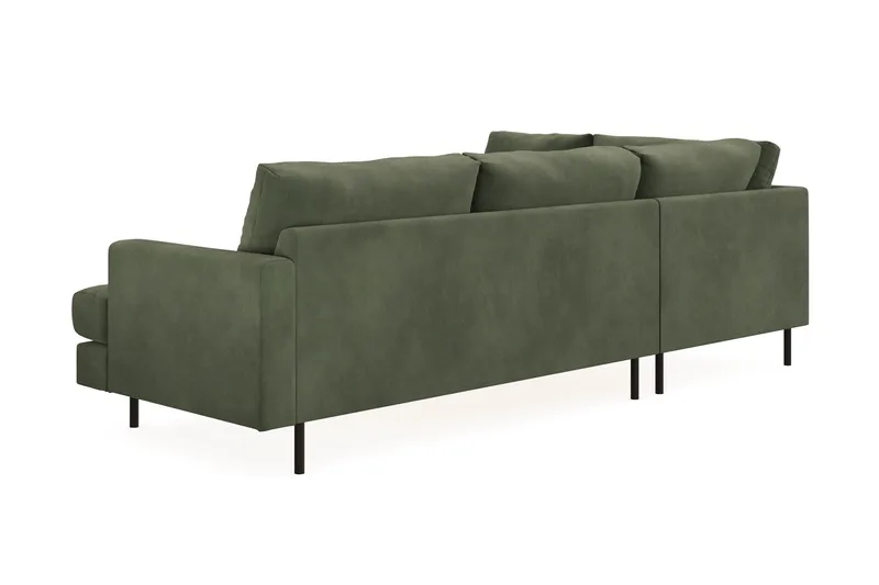 Menard Compact 4-sits Vänstervänd L-formad Schäslongsoffa i Manchester - Grön - Möbler - Vardagsrum - Soffor - Divansoffa & schäslong