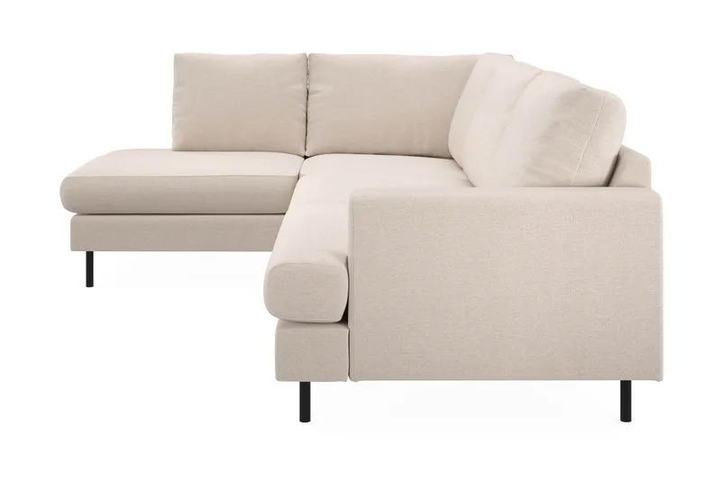 Menard Compact 4-sits Vänstervänd L-formad Schäslongsoffa i Tyg - Beige - Möbler - Vardagsrum - Soffor - Divansoffa & schäslong