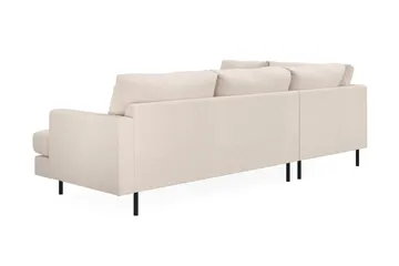 Menard Compact 4-sits Vänstervänd L-formad Schäslongsoffa i Tyg - Beige - Möbler - Vardagsrum - Soffor - Divansoffa & schäslong
