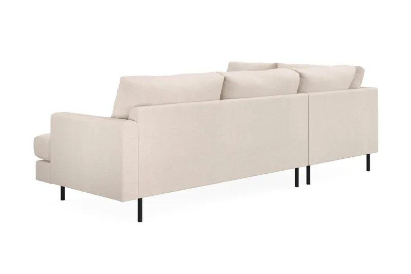 Menard Compact 4-sits Vänstervänd L-formad Schäslongsoffa i Tyg - Beige - Möbler - Vardagsrum - Soffor - Divansoffa & schäslong