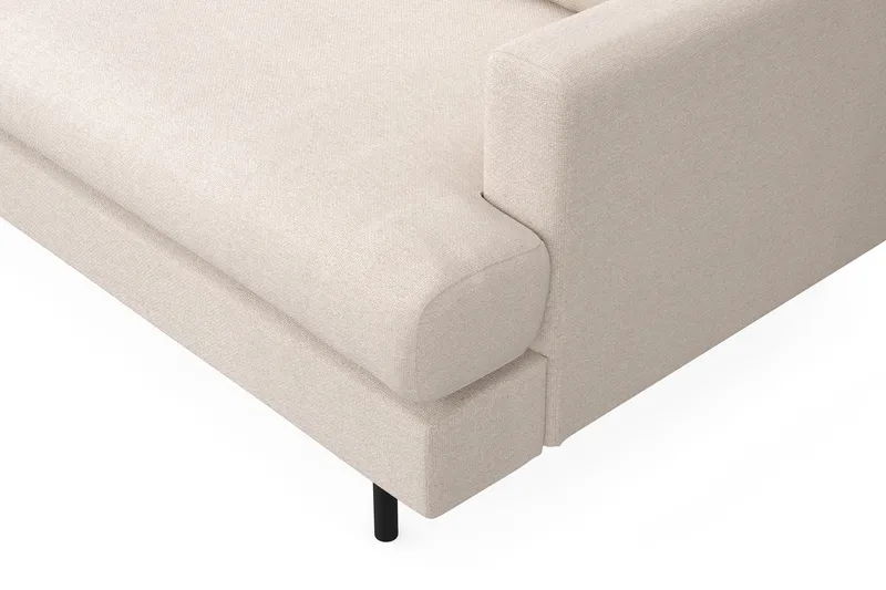 Menard Compact 4-sits Vänstervänd L-formad Schäslongsoffa i Tyg - Beige - Möbler - Vardagsrum - Soffor - Divansoffa & schäslong