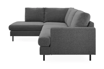 Menard Compact 4-sits Vänstervänd L-formad Schäslongsoffa i Tyg - Mörkgrå - Möbler - Vardagsrum - Soffor - Divansoffa & schäslong