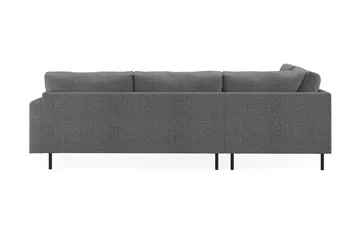 Menard Compact 4-sits Vänstervänd L-formad Schäslongsoffa i Tyg - Mörkgrå - Möbler - Vardagsrum - Soffor - Divansoffa & schäslong