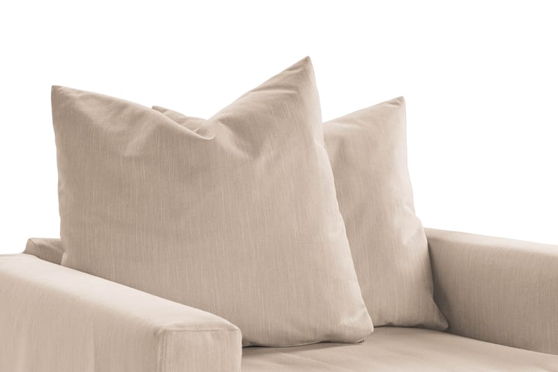 Menard Soffgrupp 4-sits Högervänd L-formad Schäslongsoffa + Fåtölj i Tyg - Beige - Möbler - Vardagsrum - Soffgrupper