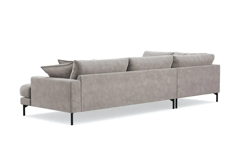 Menard Premium 5-sits Vänstervänd L-formad Djup Schäslongsoffa i Chenille - Grå/Brun - Möbler - Vardagsrum - Soffor - Divansoffa & schäslong