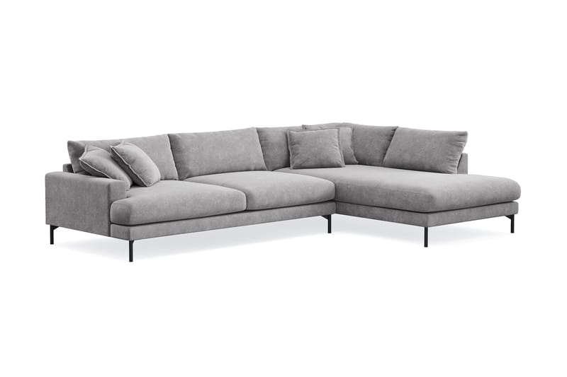 Menard Premium 5-sits Högervänd L-formad Djup Schäslongsoffa i Chenille - Grå - Möbler - Vardagsrum - Soffor - Divansoffa & schäslong