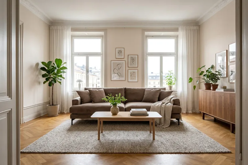 Menard Premium 4-sits Djup Soffa i Tyg - Brun - Möbler - Vardagsrum - Soffor - 4-sits soffor