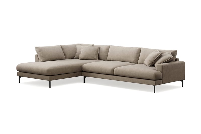 Menard Premium 5-sits Vänstervänd L-formad Djup Schäslongsoffa i Tyg - Brun - Möbler - Vardagsrum - Soffor - Divansoffa & schäslong