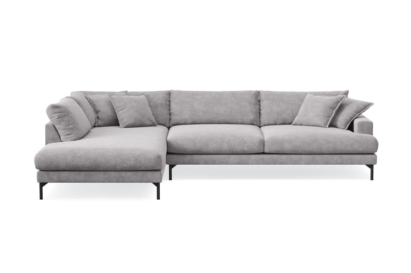 Menard Premium 5-sits Vänstervänd L-formad Djup Schäslongsoffa i Chenille, Grå