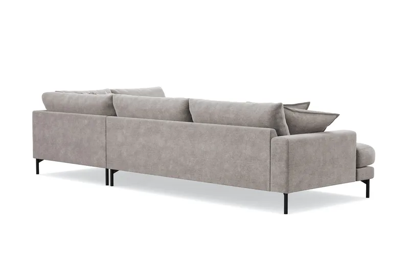 Menard Premium 5-sits Högervänd L-formad Djup Schäslongsoffa i Chenille - Grå/Brun - Möbler - Vardagsrum - Soffor - Divansoffa & schäslong