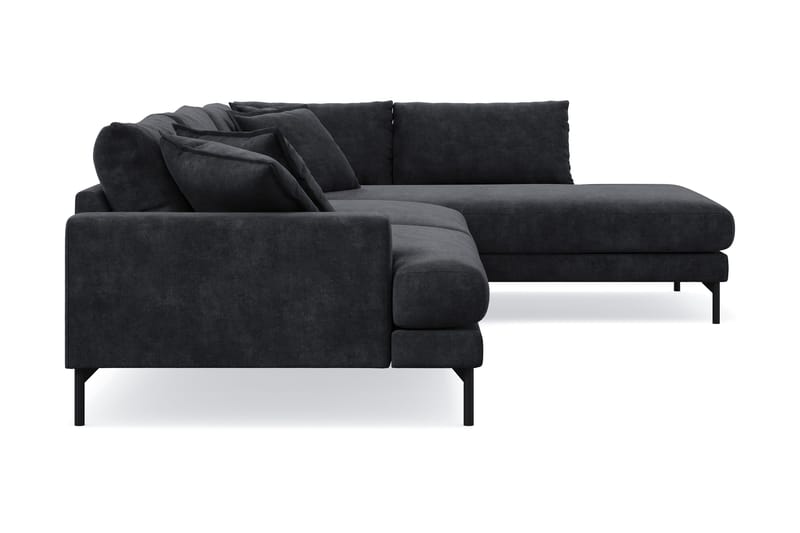 Menard Premium 5-sits Högervänd L-formad Djup Schäslongsoffa i Chenille - Svartt - Möbler - Vardagsrum - Soffor - Divansoffa & schäslong