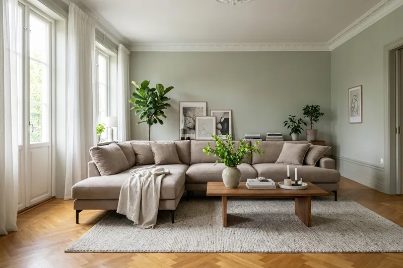 Menard Premium 5-sits Vänstervänd L-formad Djup Schäslongsoffa i Tyg - Brun - Möbler - Vardagsrum - Soffor - Divansoffa & schäslong