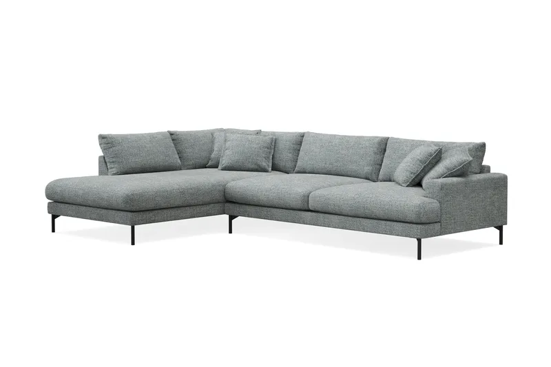 Menard Premium 5-sits Vänstervänd L-formad Djup Schäslongsoffa i Chenille - Grå/Blå - Möbler - Vardagsrum - Soffor - Divansoffa & schäslong