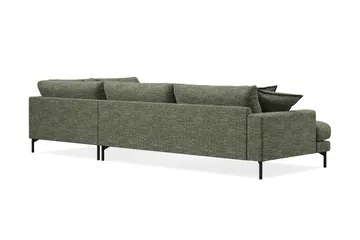 Menard Premium 5-sits Högervänd L-formad Djup Schäslongsoffa i Chenille - Grön - Möbler - Vardagsrum - Soffor - Divansoffa & schäslong