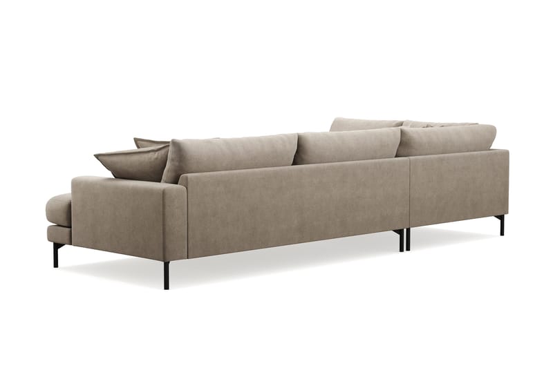 Menard Premium 5-sits Vänstervänd L-formad Djup Schäslongsoffa i Tyg - Brun - Möbler - Vardagsrum - Soffor - Divansoffa & schäslong
