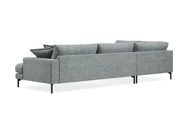 Menard Premium 5-sits Vänstervänd L-formad Djup Schäslongsoffa i Chenille - Grå/Blå - Möbler - Vardagsrum - Soffor - Divansoffa & schäslong
