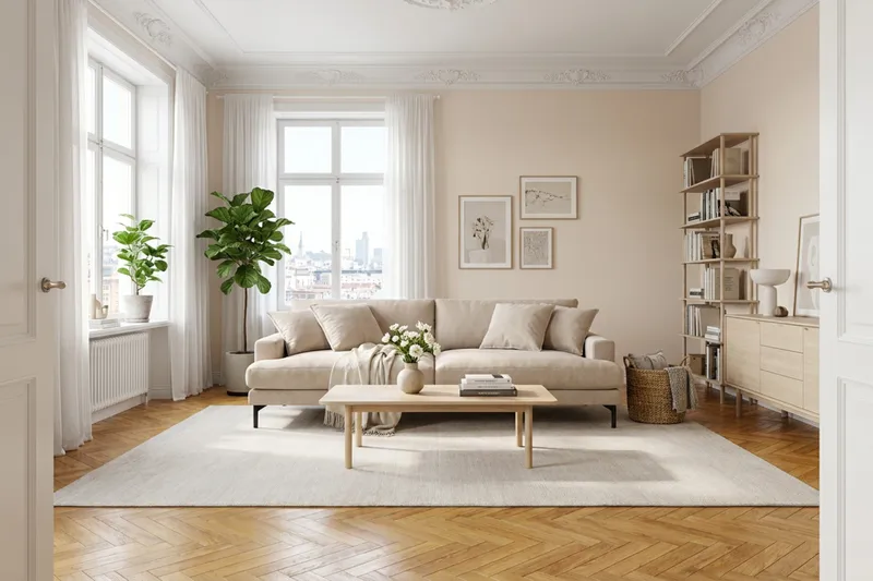 Menard Premium 4-sits Djup Soffa i Tyg - Beige - Möbler - Vardagsrum - Soffor - 4-sits soffor