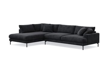 Menard Premium 5-sits Vänstervänd L-formad Djup Schäslongsoffa i Chenille - Svartt - Möbler - Vardagsrum - Soffor - Divansoffa & schäslong