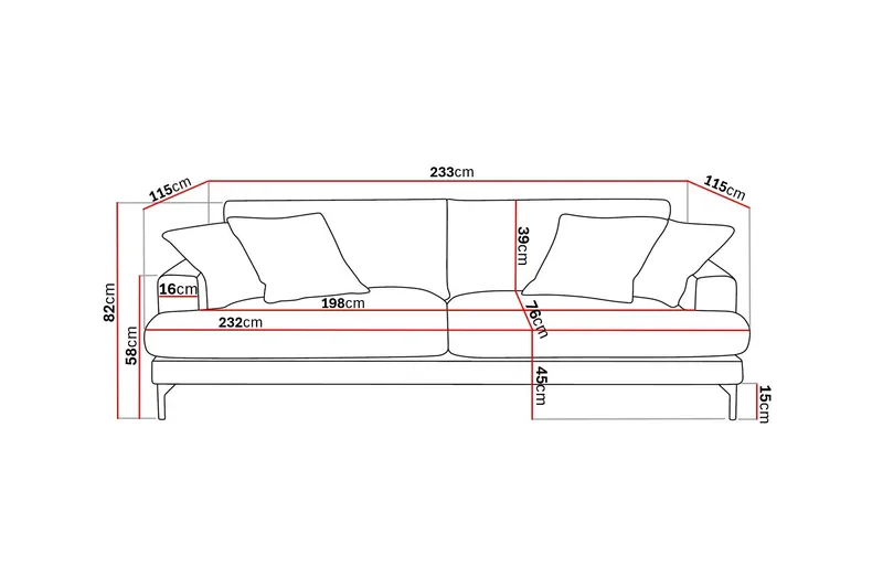 Menard Premium 4-sits Djup Soffa i Chenille - Grå/Blå - Möbler - Vardagsrum - Soffor - 4-sits soffor