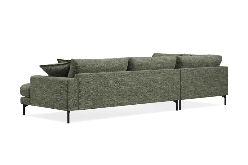 Menard Premium 5-sits Vänstervänd L-formad Djup Schäslongsoffa i Chenille - Grön - Möbler - Vardagsrum - Soffor - Divansoffa & schäslong