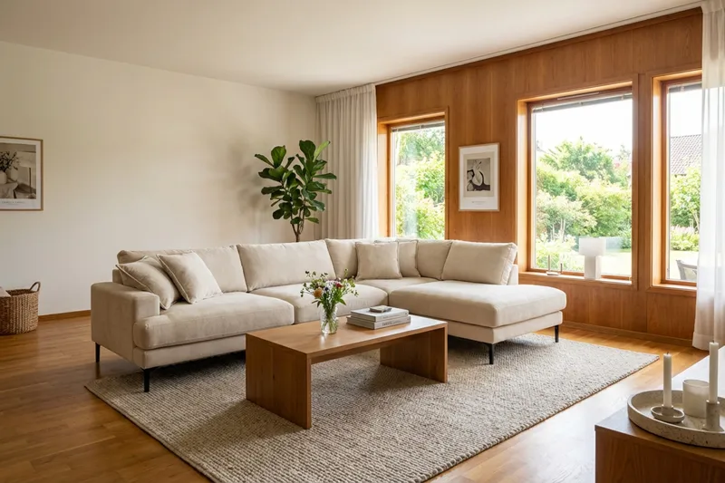 Menard Premium 5-sits Högervänd L-formad Djup Schäslongsoffa i Chenille - Beige - Möbler - Vardagsrum - Soffor - Divansoffa & schäslong