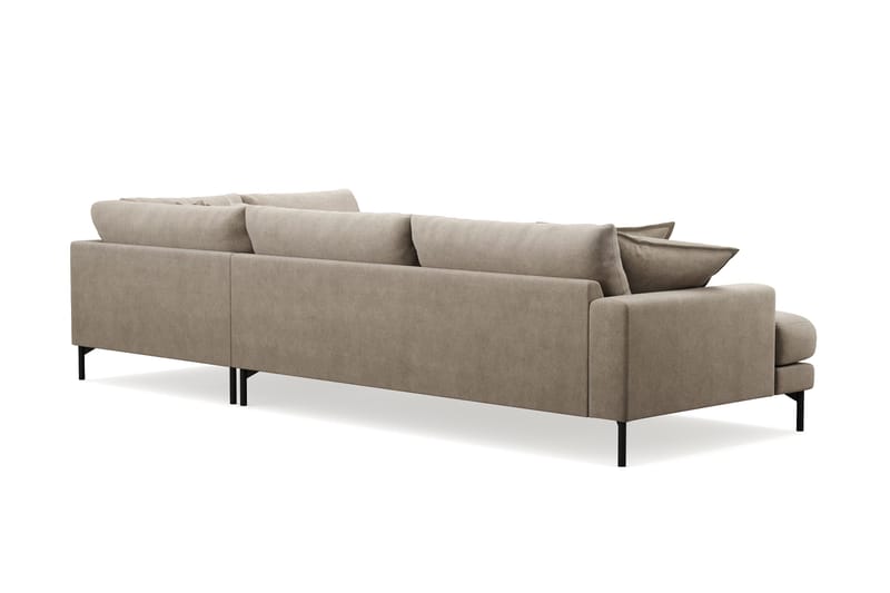 Menard Premium 5-sits Högervänd L-formad Djup Schäslongsoffa i Tyg - Brun - Möbler - Vardagsrum - Soffor - Divansoffa & schäslong