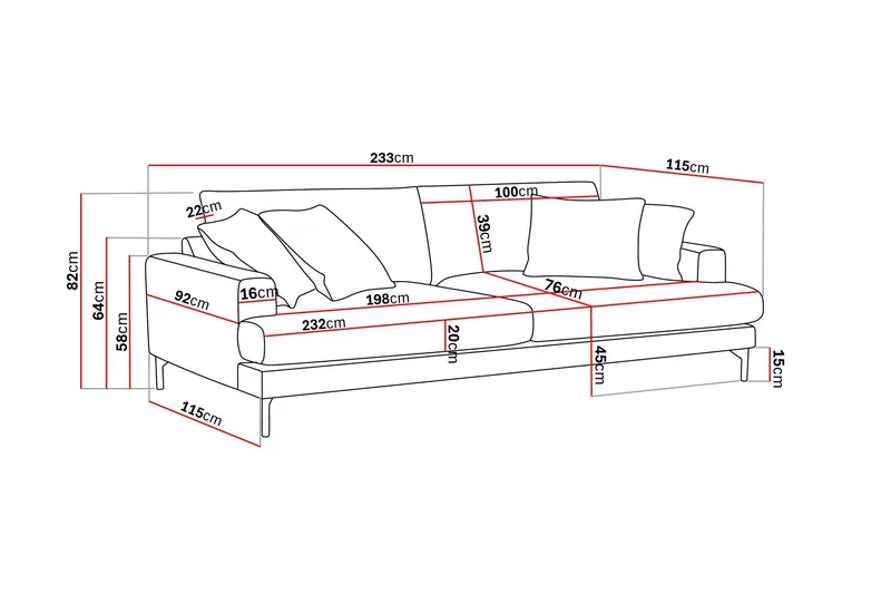Menard Premium 4-sits Djup Soffa i Chenille - Beige - Möbler - Vardagsrum - Soffor - 4-sits soffor