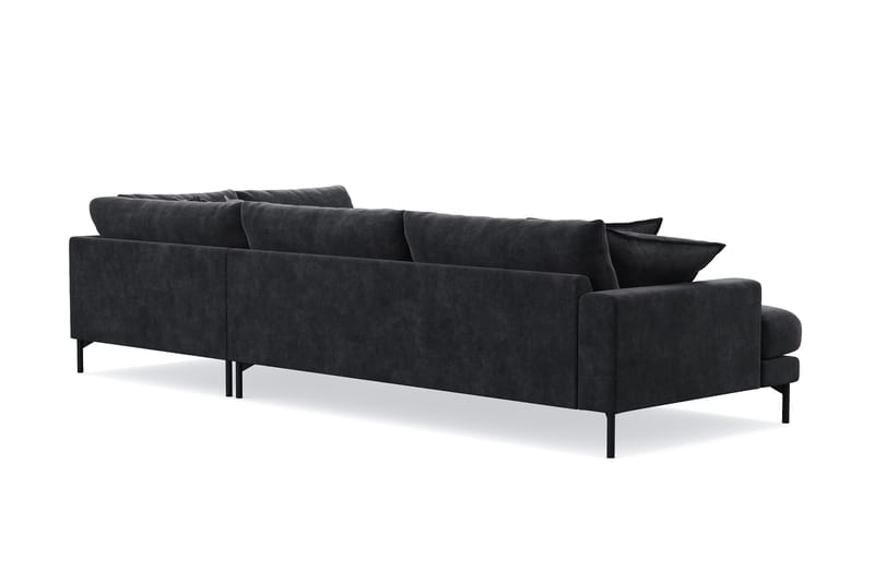 Menard Premium 5-sits Högervänd L-formad Djup Schäslongsoffa i Chenille - Svartt - Möbler - Vardagsrum - Soffor - Divansoffa & schäslong
