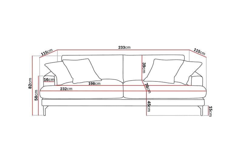 Menard Premium 4-sits Djup Soffa i Chenille - Grön - Möbler - Vardagsrum - Soffor - 4-sits soffor
