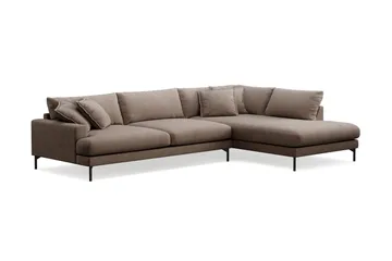 Menard Premium 5-sits Högervänd L-formad Djup Schäslongsoffa i Tyg - Brun - Möbler - Vardagsrum - Soffor - Divansoffa & schäslong
