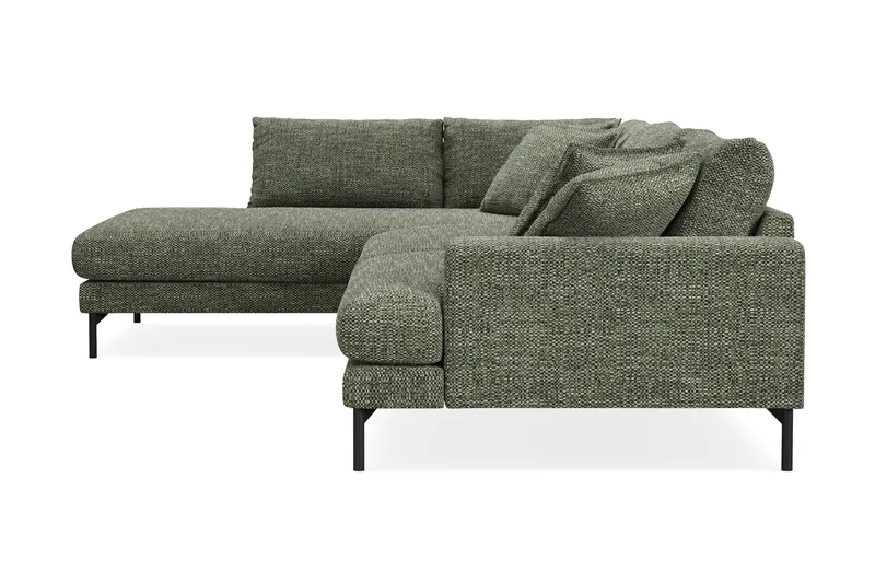 Menard Premium 5-sits Vänstervänd L-formad Djup Schäslongsoffa i Chenille - Grön - Möbler - Vardagsrum - Soffor - Divansoffa & schäslong