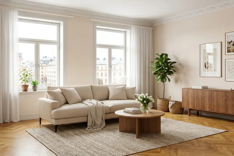 Menard Premium 4-sits Djup Soffa i Chenille - Beige - Möbler - Vardagsrum - Soffor - 4-sits soffor
