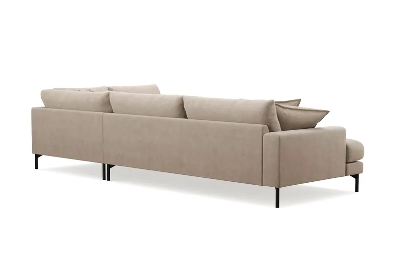 Menard Premium 5-sits Högervänd L-formad Djup Schäslongsoffa i Tyg - Beige - Möbler - Vardagsrum - Soffor - Divansoffa & schäslong