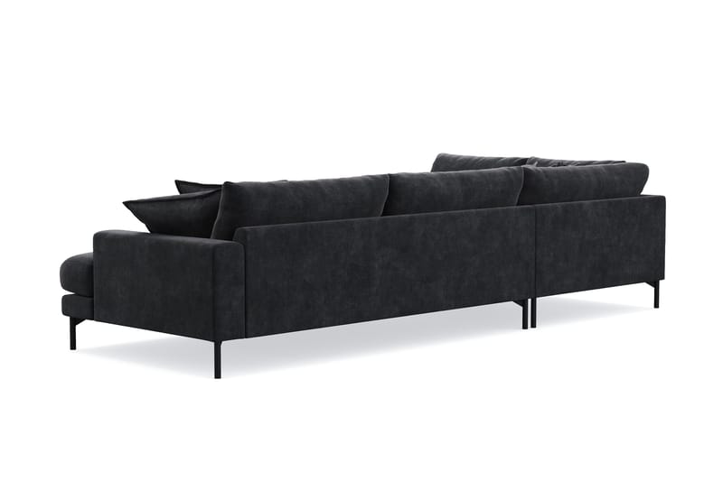 Menard Premium 5-sits Vänstervänd L-formad Djup Schäslongsoffa i Chenille - Svartt - Möbler - Vardagsrum - Soffor - Divansoffa & schäslong