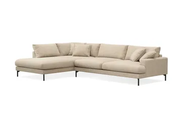 Menard Premium 5-sits Vänstervänd L-formad Djup Schäslongsoffa i Chenille - Beige - Möbler - Vardagsrum - Soffor - Divansoffa & schäslong
