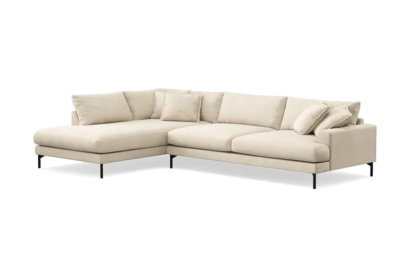 Menard Premium 5-sits Vänstervänd L-formad Djup Schäslongsoffa i Chenille - Beige - Möbler - Vardagsrum - Soffor - Divansoffa & schäslong